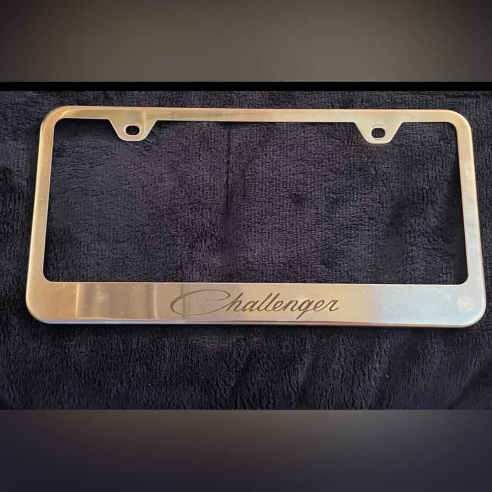 Mopar Dodge Challenger Classic Chrome Stainless Steel License Plate Frame